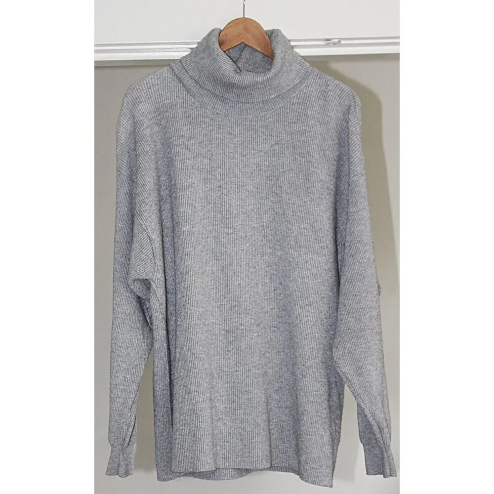 Free People - Softly Structured Turtleneck Tunic in Grey, sz Medium